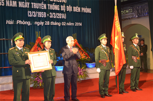 BĐBP TP Hải Phòng nhận Huân chương bảo vệ Tổ quốc