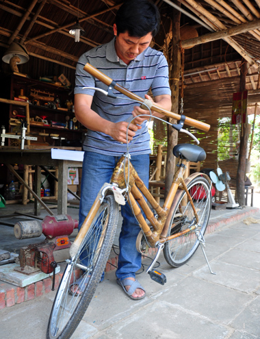Biến tre gai thành khung xe đạp xuất khẩu Biến tre gai thành khung xe đạp xuất khẩu