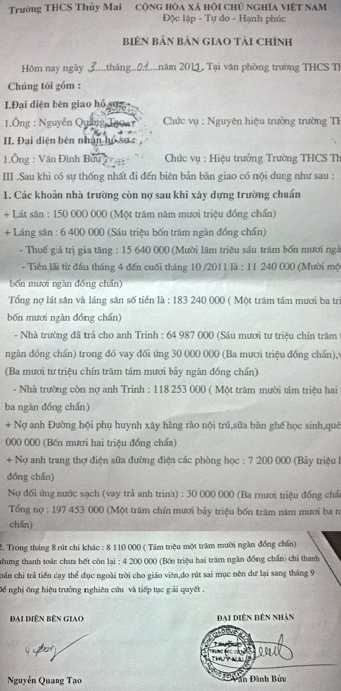 Quả bóng trách nhiệm giữa hai hiệu trưởng, nhà thầu điêu đứng Quả bóng trách nhiệm giữa hai hiệu trưởng, nhà thầu điêu đứng