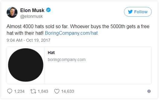 Trong vòng chưa đầy 24 giờ, Elon Musk đã giúp The Boring Company thu về hơn 80.000 USD nhờ... bán mũ - Ảnh 5. Trong vòng chưa đầy 24 giờ, Elon Musk đã giúp The Boring Company thu về hơn 80.000 USD nhờ... bán mũ - Ảnh 5.