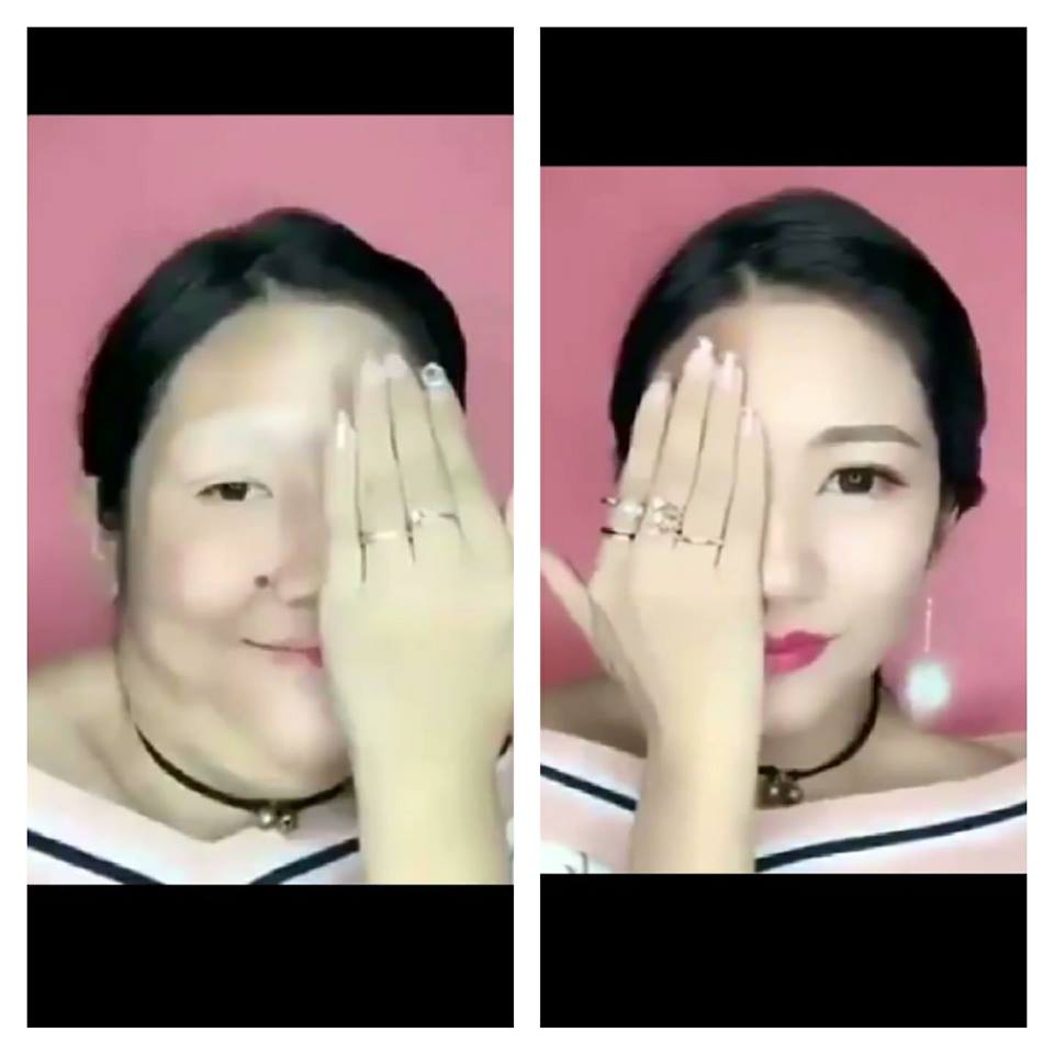 Clip trang điểm Trung Quốc khiến netizen tranh cãi: Make up từ xấu thành xinh còn được, chứ béo sang gầy thì hơi quá! - Ảnh 2. Clip trang điểm Trung Quốc khiến netizen tranh cãi: Make up từ xấu thành xinh còn được, chứ béo sang gầy thì hơi quá! - Ảnh 2.
