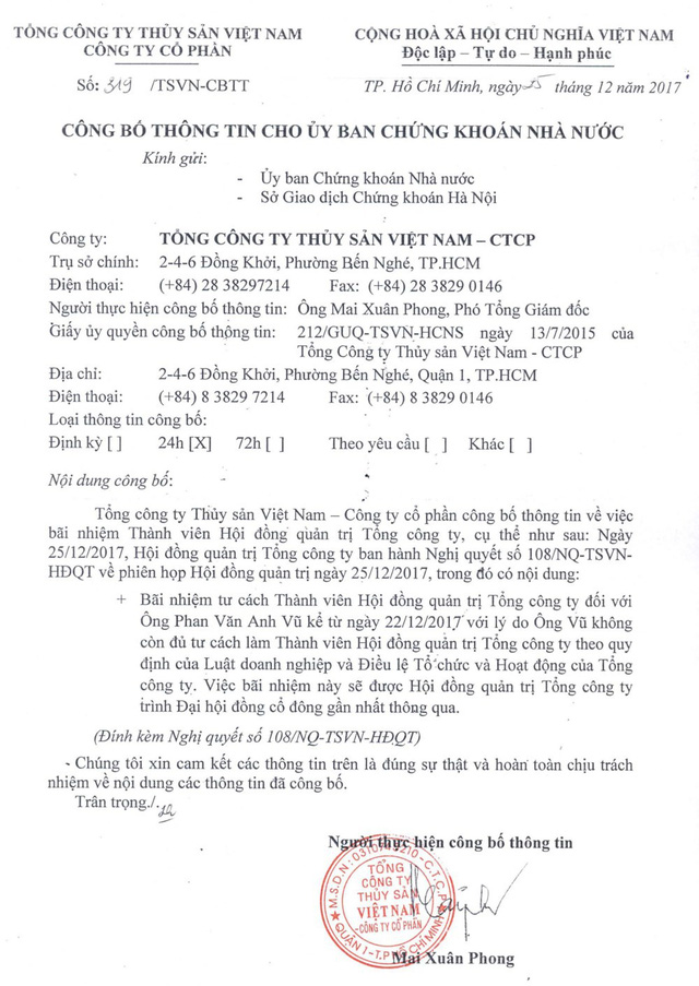 Đầu tư - Vì đâu Vũ 'nhôm' bị loại khỏi Hội đồng quản trị 'ông lớn' ngành thuỷ sản? (Hình 2).