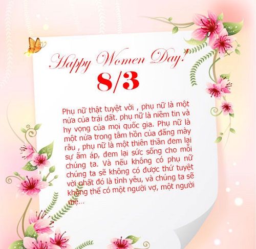 Lời chúc hay dành cho người yêu ngày Quốc tế phụ nữ 8/3