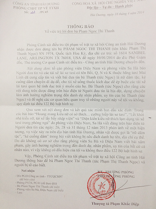 Vụ kiều nữ Hải Dương: Đã có trả lời từ cơ quan điều tra
