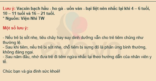 Lịch tiêm chủng quốc gia các bậc phụ huynh nên biết