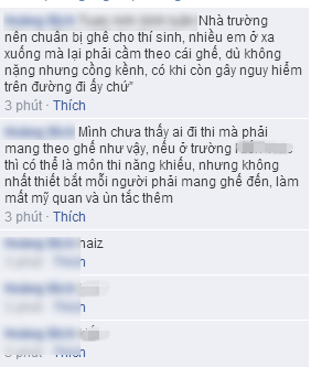 Clip: Sĩ tử đi thi phải cầm theo ghế nhựa gây bức xúc