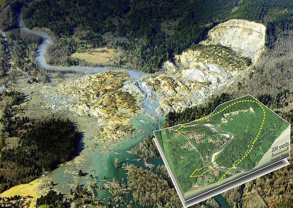 Hiện trường vụ lở đất kinh hoàng ở Mỹ, 24 người chết