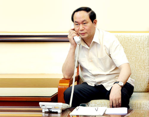 Bộ trưởng Trần Đại Quang điện đàm với Bộ trưởng Công an TQ