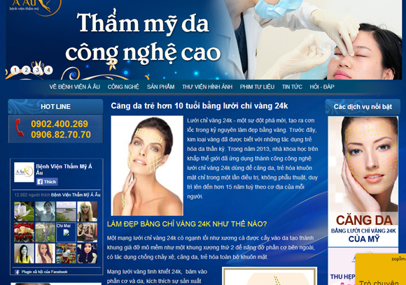 Sở y tế HN thanh tra phương pháp căng da mặt bằng chỉ vàng 24k