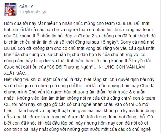 Cẩm Ly: Thiện Nhân đã khóc rất nhiều khi tập hát chầu văn