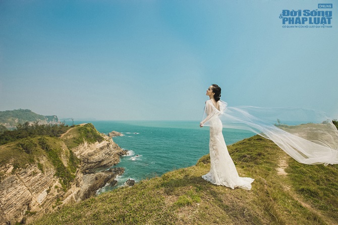 Doãn Tuấn - Quỳnh Nga tung ảnh cưới lãng mạn trên biển