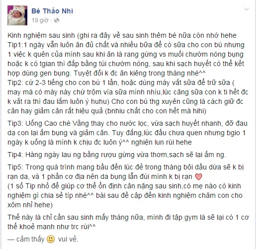 Mai Thỏ lấy lại vóc dáng nhanh chóng sau sinh 