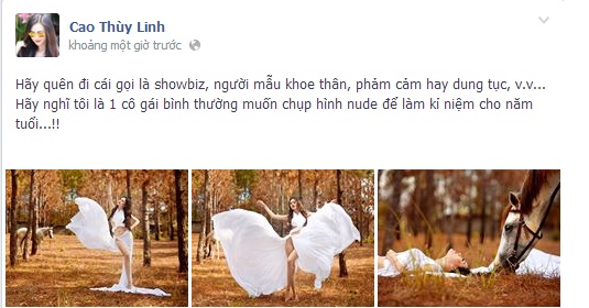 Cao Thùy Linh: Chụp hình khoe thân làm kỷ niệm cho năm tuổi