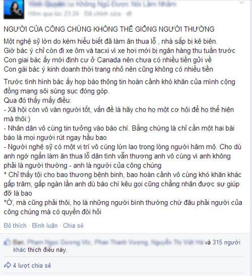 NSƯT Nguyễn Chánh Tín có tạo tiền lệ xấu cho nghệ sĩ? NSƯT Nguyễn Chánh Tín có tạo tiền lệ xấu cho nghệ sĩ?