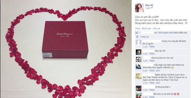 Mai Hồ xếp hoa hồng trái tim tặng quà Trấn Thành Mai Hồ xếp hoa hồng trái tim tặng quà Trấn Thành