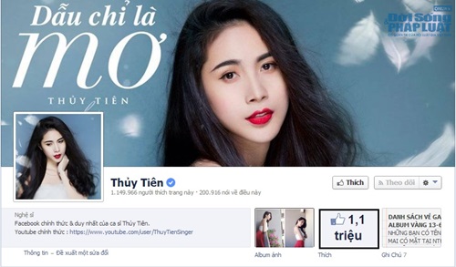 Top 10 fanpage triệu lượt like của sao Việt