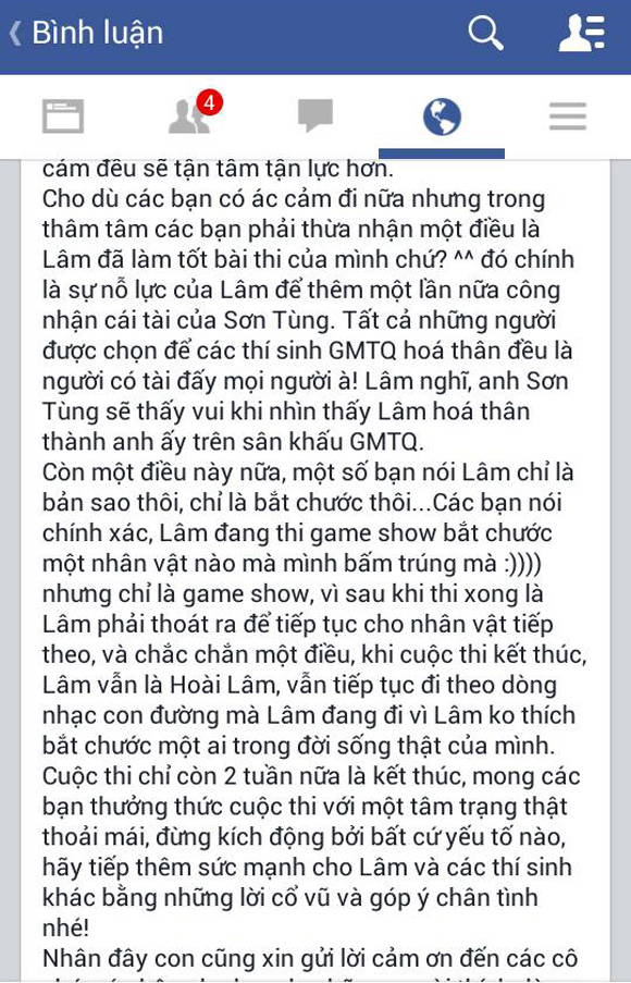 Được khen hát hay hơn Sơn Tùng M-TP, Hoài Lâm phải viết tâm thư