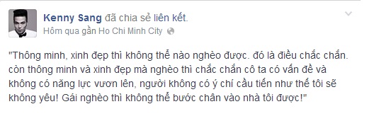 Kenny Sang và những phát ngôn đáng bị 
