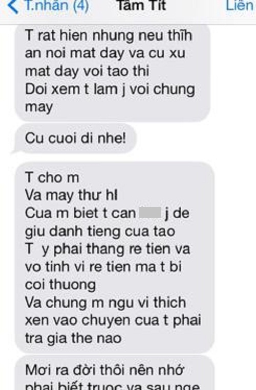 Bảo Thy tung tin nhắn Tâm Tít ăn nói thô tục mắng chửi anh Trai Bảo Thy tung tin nhắn Tâm Tít ăn nói thô tục mắng chửi anh Trai