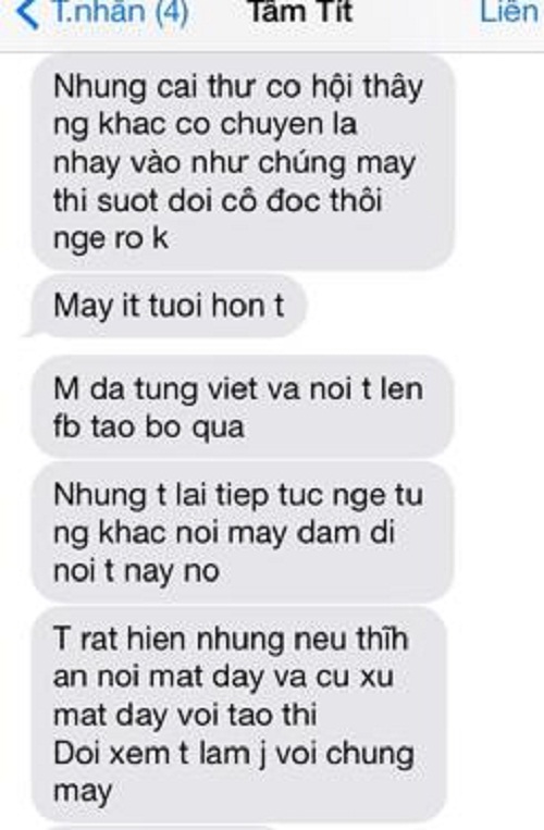Bảo Thy tung tin nhắn Tâm Tít ăn nói thô tục mắng chửi anh Trai Bảo Thy tung tin nhắn Tâm Tít ăn nói thô tục mắng chửi anh Trai