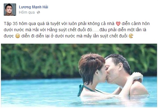 Lương Mạnh Hải suýt chết đuối vì hôn Minh Hằng dưới nước