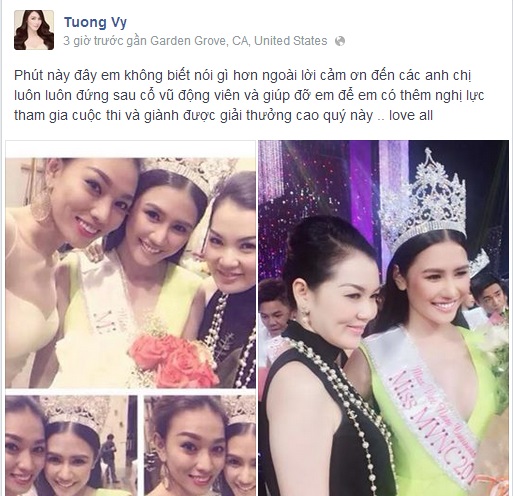 Tường Vy đăng quang Hoa hậu Người Việt Thế giới 2014