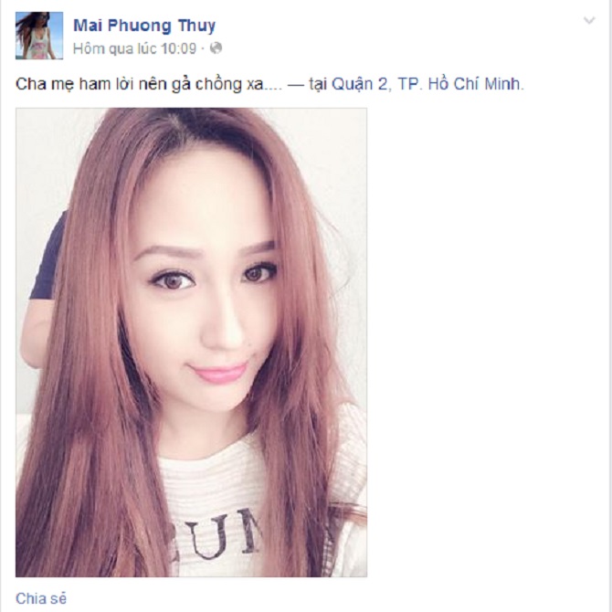 Mai Phương Thúy: Cha mẹ ham lời nên gả chồng xa