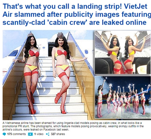 Dailymail đăng ảnh Ngọc Trinh diện bikini quảng cáo cho Vietjet Dailymail đăng ảnh Ngọc Trinh diện bikini quảng cáo cho Vietjet