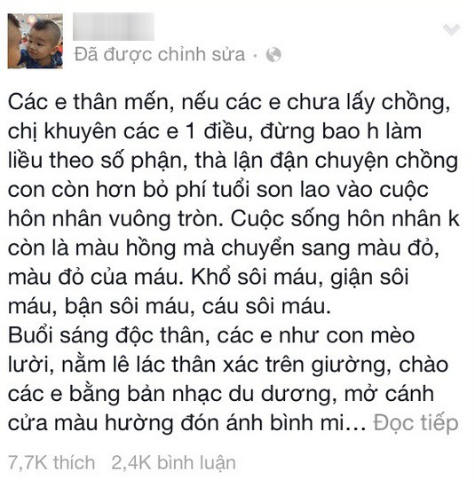 Bức thư khuyên chị em không nên lấy chồng vì bốn lý do “sôi máu” Bức thư khuyên chị em không nên lấy chồng vì bốn lý do “sôi máu”