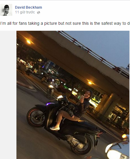 David Beckham chia sẻ ảnh cô gái Việt đi xe SH hút 450 ngàn like