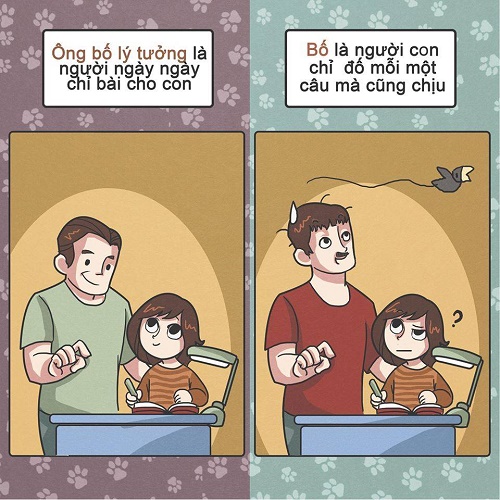 Hài hước sự khác biệt giữa “ông bố lý tưởng” và “bố”