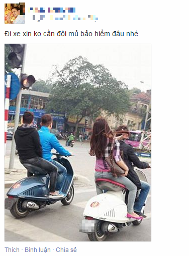 Xôn xao 4 thanh niên đi xe tay ga 340 triệu không đội mũ bảo hiểm