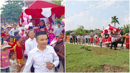 Chú rể đón dâu bằng xe ngựa khiến nhà gái “đứng hình”