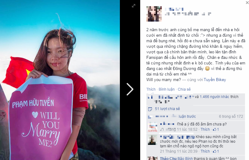 Xôn xao cô gái 9X cầu hôn bạn trai trên đỉnh Fansipan Xôn xao cô gái 9X cầu hôn bạn trai trên đỉnh Fansipan