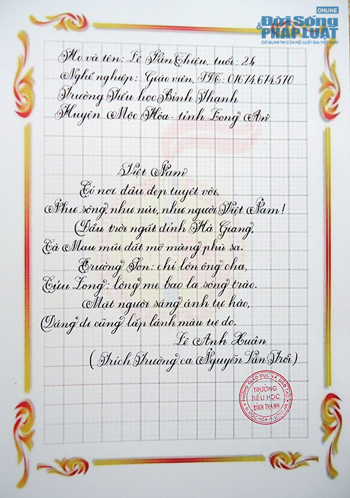 Thầy giáo 9X chữ đẹp như in muốn “truyền nghề” cho trẻ mồ côi