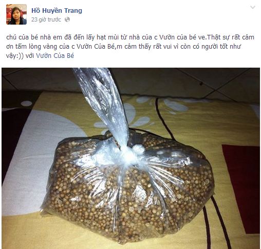 Cô tiên phát “hạt mùi già miễn phí cho các bé chữa bệnh sởi”