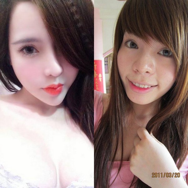 Giật mình với “dung nhan” thực của các Hot girl mạng