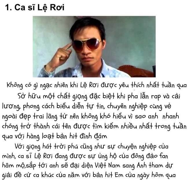 Hài hước ảnh chế “ca sĩ” Lệ Rơi