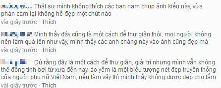 Nam giới mặc yếm e ấp chụp ảnh bên hồ sen gây tranh cãi