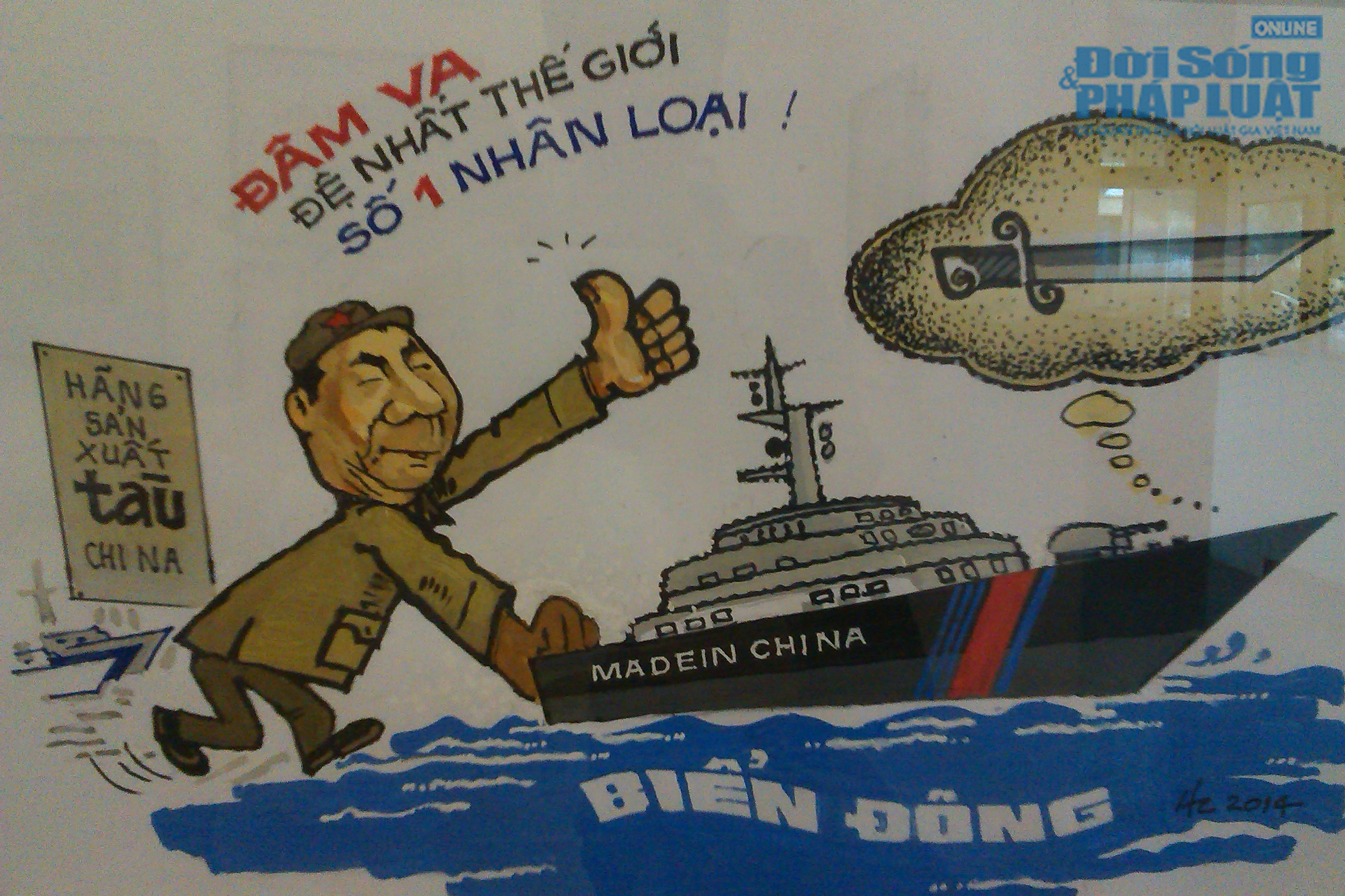 Thâm thúy tranh biếm họa “Hướng về Biển Đông” 