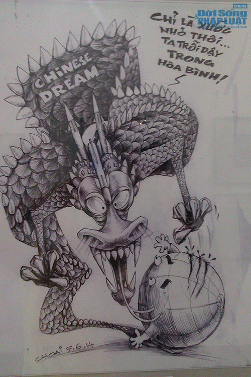 Thâm thúy tranh biếm họa “Hướng về Biển Đông” 