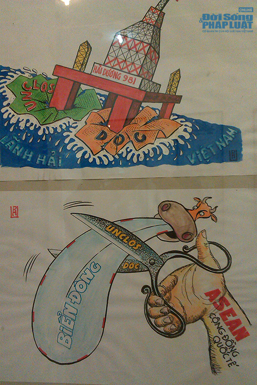 Thâm thúy tranh biếm họa “Hướng về Biển Đông” 