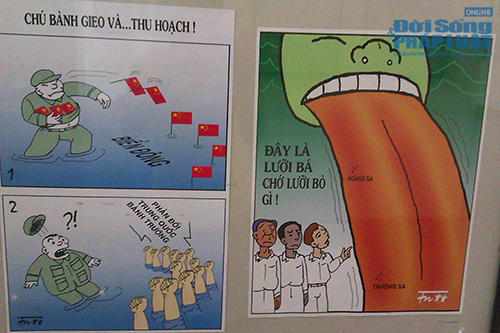 Thâm thúy tranh biếm họa “Hướng về Biển Đông” 