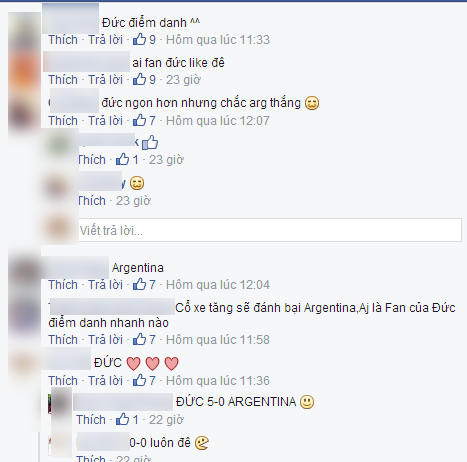 Dân mạng dồn dập dự đoán tỷ số trận Đức với Argentina ngày 14/7