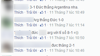 Dân mạng dồn dập dự đoán tỷ số trận Đức với Argentina ngày 14/7