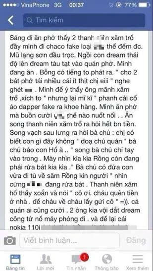 Bi hài, thanh niên xăm trổ quỵt tiền phở gặp chủ quán cao tay