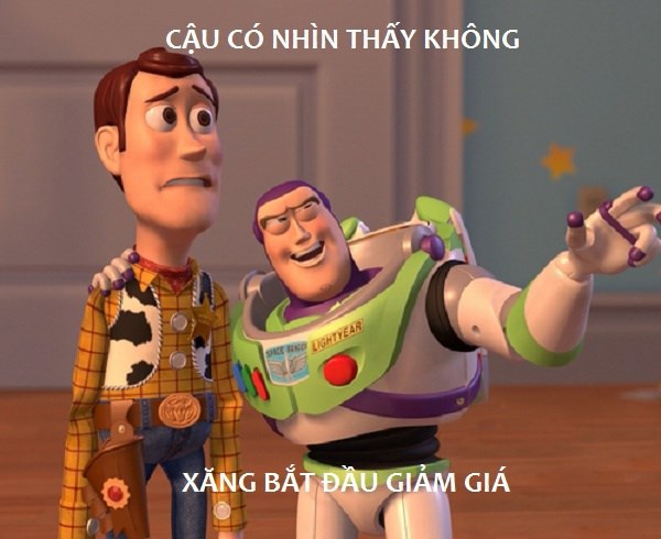 Hài hước ảnh chế xăng bất ngờ giảm giá
