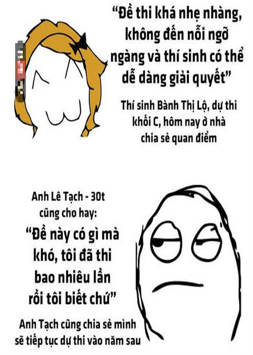 Hài hước ảnh chế đề thi đại học có 1-0-2