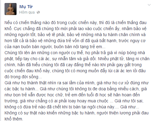 Chùa Bồ Đề: Các cô giáo vẫn lên tiếng sau tin nhắn đe dọa