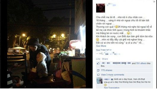 Xót xa bé 26 tháng tuổi đi bán bột chiên Xót xa bé 26 tháng tuổi đi bán bột chiên